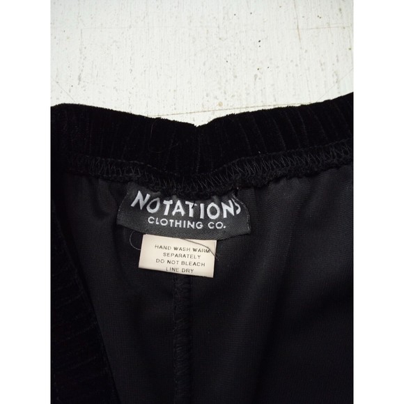 VTG Notations Clothing Co. Black Velvet 3 PC. Suit Snowflake Top Size Large - Picture 9 of 11